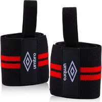 Umbro Supports de poignet - 2 pièces - Pour le fitness, le crossfit et la musculation - Rouge/Noir