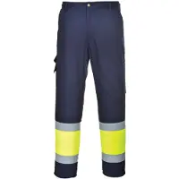 Portwest Pantalon haute visibilité Combat Bicolore Jaune / Marine L