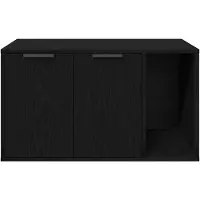 vidaXL Boîte à litière Chêne noir 80 x 50 x 45 cm Bois composite