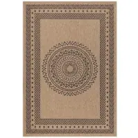 Carpetsale24 Tapis Intérieur Extérieur Tissage Plat Aspect Sisal Naturel Imperméable Style Scandinave Boho, Taille: 80x150 cm