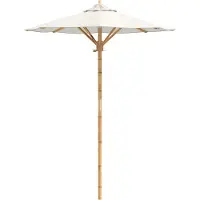 vidaXL Parasol de jardin , blanc crème, Ø 150 x 210 cm, en bambou