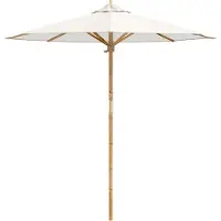 vidaXL Parasol de jardin , blanc crème, Ø 217 x 230 cm, en bambou