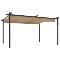 Syfax Tonnelle de jardin avec toit rétractable 4x3 m Taupe