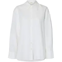 Selected Cleo Oversize Linen Blend Long Sleeve Shirt Blanc 44 Femme