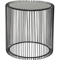Kare design Tables d'appoint rondes Wire noires set de 2
