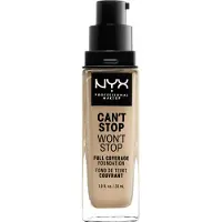 Nyx Can't Stop Won't Stop Full Coverage Foundation fond de teint haute couvrance teinte 08 True Beige 30 ml