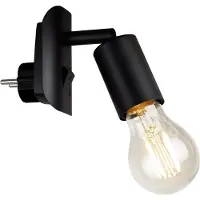 Briloner - Applique murale intérieure, orientable, avec interrupteur, douille E27, chambre, lampe murale, cuisine, 9,5 x 6,7 x 7,8 cm, noir