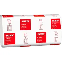 Katrin Serviettes pliées Non Stop M 61617, 2 plis, pliage en Z, indéchirables, avec gaufrage, papier, blanc, 25 paquets de 160 feuilles