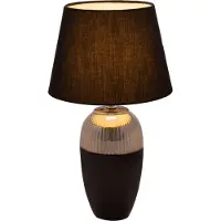Pauleen 48226 Midnight Beauty Lampe de table faite main noir, argent glamour tissu céramique E27