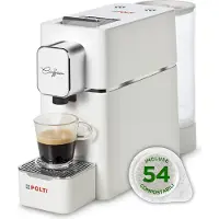 Polti Machine à café expresso automatique PCEU0127 blanche à dosettes Puissance 1400 W 19 bars Blanc