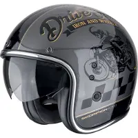 Scorpion Belfast Evo Drive Fast Noir Gris Or Casque Jet Taille XS