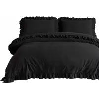 Darymex Linge de lit en coton NOIR/160x200(P) STONEWASHED