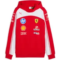 Puma Sweat à capuche Scuderia Ferrari 2026, produit officiel pour les fans, sweat à capuche rouge avec l'écusson Ferrari et les sponsors de l'équipe, 100 % coton