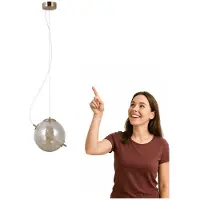 ITALUX Suspension LED NOLA dorée et ambrée 12 W, blanc chaud, 1020 lm, verre, dimensions : 120 x 25 x 25 cm, IP20,