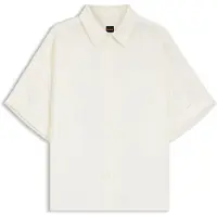 BOSS pour femme. 50559261 Chemise Bisenas blanche (M), Casuel, Fête, Lin, Classique, Manche courte