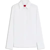 HUGO pour femme. 50554568 Chemise slim en sergé blanc (40), Casuel, Coton, Classique, Manche longue