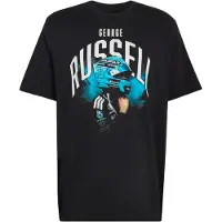 Adidas T-Shirt fonctionnel 'Mercedes - AMG Petronas Formula 1 Team George Russell' beige / azur / noir / blanc