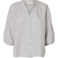 Selected Cleo-alberta Linen Blend 3/4 Sleeve Shirt Blanc 38 Femme