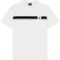 Armani Exchange pour homme. XM001792AF12308U0009 T-shirt à rayures blanc (XXL), Casuel, Coton, Manche courte