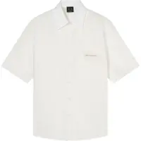 Armani Exchange pour homme. XM002317AF24533U0009 Chemise basique classique blanche (L), Casuel, Coton, Manche courte