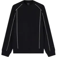 Armani Exchange pour homme. XM002373AF10365UC001 Sweatshirt Line noir (L), Casuel, Coton, Manche longue