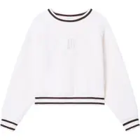 Armani Exchange pour femme. XW002072AF10804U1003 Sweat à col ras du cou blanc (S), Casuel, NovaShell (+8000), Modal, Élasthanne