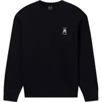 Armani Exchange pour homme. XM001777AF10818UC001 Mini sweat à logo noir (L), Casuel, Coton, Manche courte
