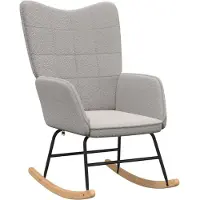 vidaXL Chaise à bascule Gris clair Tissu Sherpa