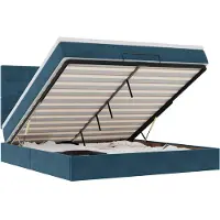 vidaXL Lit ottoman avec matelas bleu foncé 160x200 cm velours