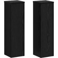 vidaXL Support de Plante 2 pcs Chêne noir 17 x 17 x 60 cm