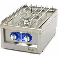 Maxima - Table de cuisson Gastro - 2 brûleurs - Unité simple - 60 cm Profond - Gaz
