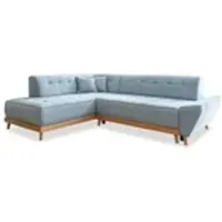 Miuform Dazzling Daisy - Canapé d'angle avec fonction lit et coffre de lit L-FORME GAUCHE - 253x190cm - Bleu clair - Canapé-lit Canapé
