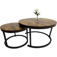 Relaxdays Ensemble 2 tables gigognes (70 x 70 x 45 cm)