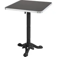 Oviala Table carrée 60 cm inclinable plateau noir/argent et pied noir - Montmartre
