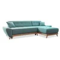 Miuform Dazzling Daisy - Canapé d'angle avec fonction lit et coffre de lit Canapé avec chaise longue réversible - 260x164cm - Turquoise - Canapé-lit Canapé