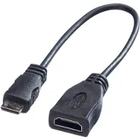 Secomp Câble HDMI High Speed avec Ethernet, HDMI F - Mini HDMI M 0,15m