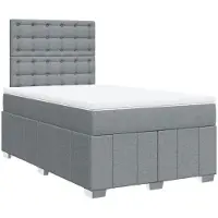 vidaXL Lit boxspring avec matelas gris clair 120x190 cm Tissu