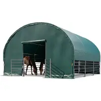TOOLPORT Tente de pâturage 6x6 m bâche PVC 2300 Newton abri pour chevaux - type de sol : béton - vert