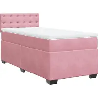 vidaXL Lit boxspring avec matelas rose 90x200 cm velours