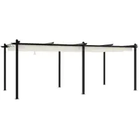 Syfax Tonnelle de jardin avec toit rétractable crème 3x6 m aluminium