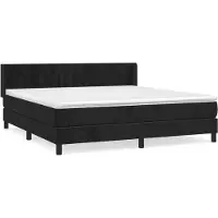 vidaXL Lit boxspring avec matelas noir 160x200 cm velours