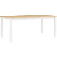 Syfax Table à manger Corona blanc 180x90x75 cm bois massif de pin