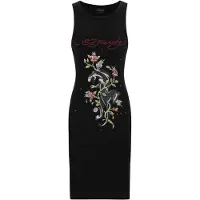 Ed Hardy Robe 'Panther und Blumen' kiwi / rose foncé / noir / blanc