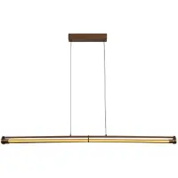 Lucide Suspension LED Janderin 24405/34/05, forme allongée, 16,5W, température de couleur 2200-3300K, finition marron