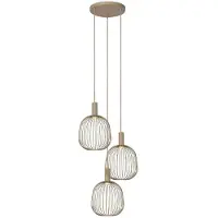 Lucide Esterel Suspension ronde 3 lumières Taupe
