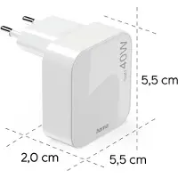 Hama Chargeur rapide, GaN, 1 USB-C, mini-chargeur pliable, PD, 40 W, blanc