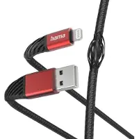 Hama Câble de charge "Extreme" USB-A - Lightning, 1,5 m, nylon, noir/rge