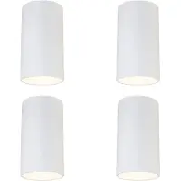 QAZQA Lot de 4 spots modernes en saillie blancs 5,5cm GU10 50mm - Tuba