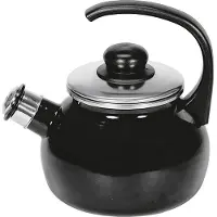 Kruger Bouilloire à flûte Triest 2 l Ø18cm émaillée, Bouilloire électrique, Noir