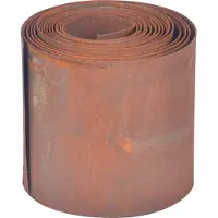 Relaxdays Bordure de pelouse , 5 m x 14 cm, acier, aspect rouillé, en rouleau, bordure de parterre flexible, bordure pour parterres et pelouse, marron